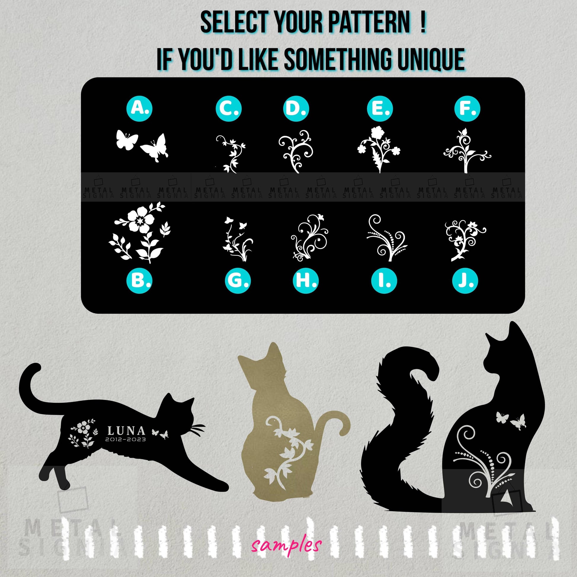 Custom Metal Cat Sign, Create Your Own Cat Sign, Color Options, Cat Memorial Grave Marker, Garden Stake Sign, Pet Loss Gift,  Cat Lover Gift