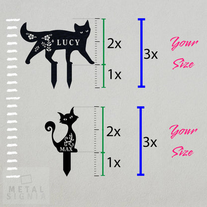 Custom Metal Cat Memorial Sign, Create Your Own Cat Sign, Color Options, Cat Grave Marker, Garden Stake Sign, Pet Loss Gift,  Cat Lover Gift