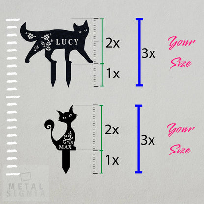 Custom Metal Cat Sign, Create Your Own Cat Sign, Color Options, Cat Memorial Grave Marker, Garden Stake Sign, Pet Loss Gift,  Cat Lover Gift
