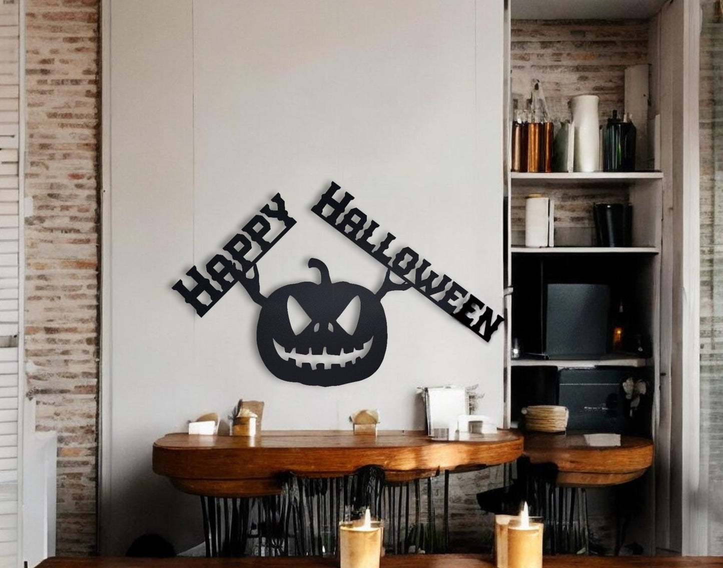 Custom Metal Jack-O-Lantern Sign - Halloween Pumpkin Wall Decor - Indoor/Outdoor Waterproof Metal Art - Spooky Holiday Decoration