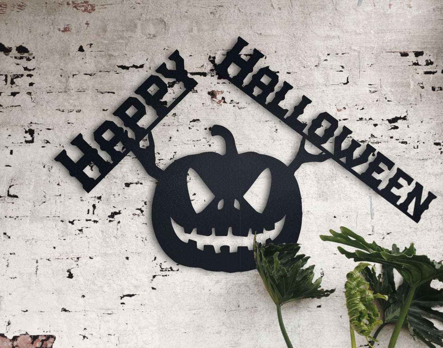 Custom Metal Jack-O-Lantern Sign - Halloween Pumpkin Wall Decor - Indoor/Outdoor Waterproof Metal Art - Spooky Holiday Decoration