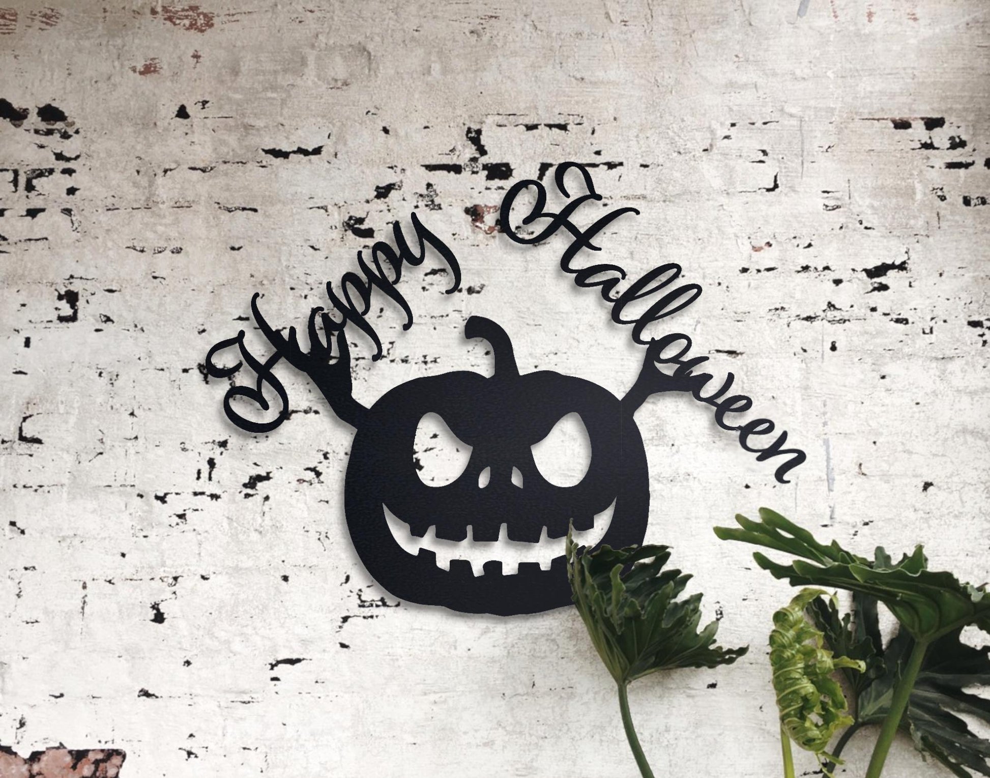 Custom Metal Jack-O-Lantern Sign - Halloween Pumpkin Wall Decor - Indoor/Outdoor Waterproof Metal Art - Spooky Holiday Decoration