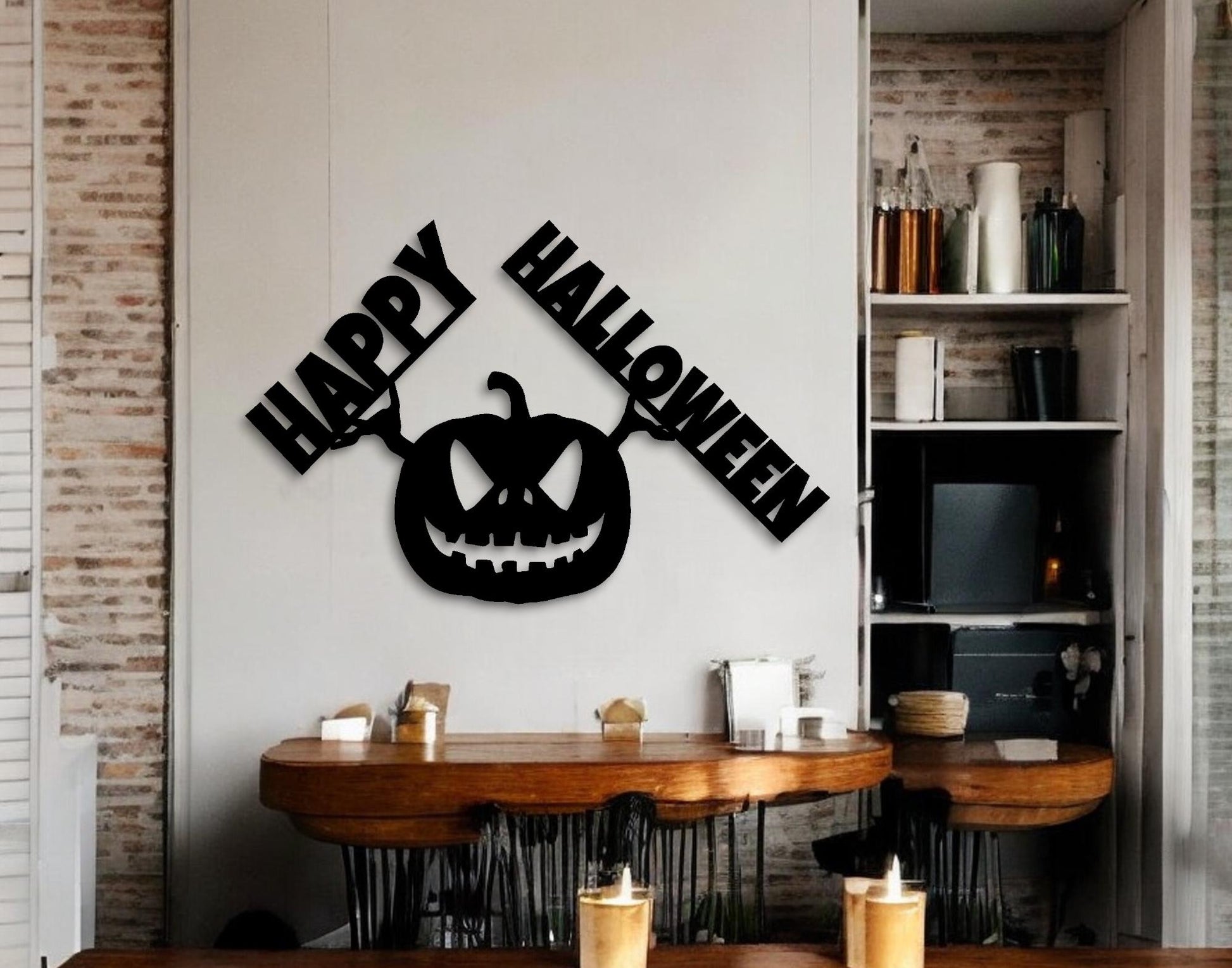 Handcrafted Metal Pumpkin Stake | Waterproof Halloween Yard Decor | Jack-O-Lantern Sign | Happy Halloween Sign | Rustic Wall Decor | Spooky