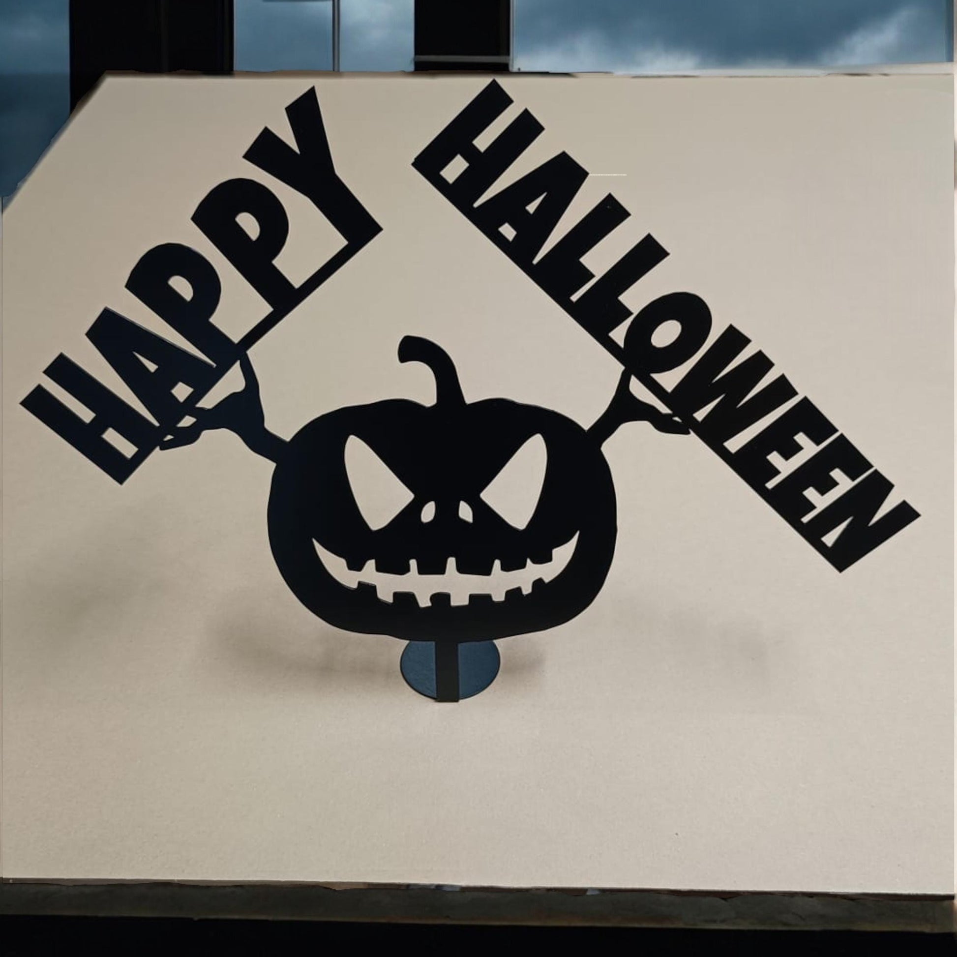 Custom Metal Jack O Lantern Desktop, Personalized Halloween Pumpkin Sign, Spooky Desk Decor, Metal Pumpkin Office Art, Pumpkin tabletop