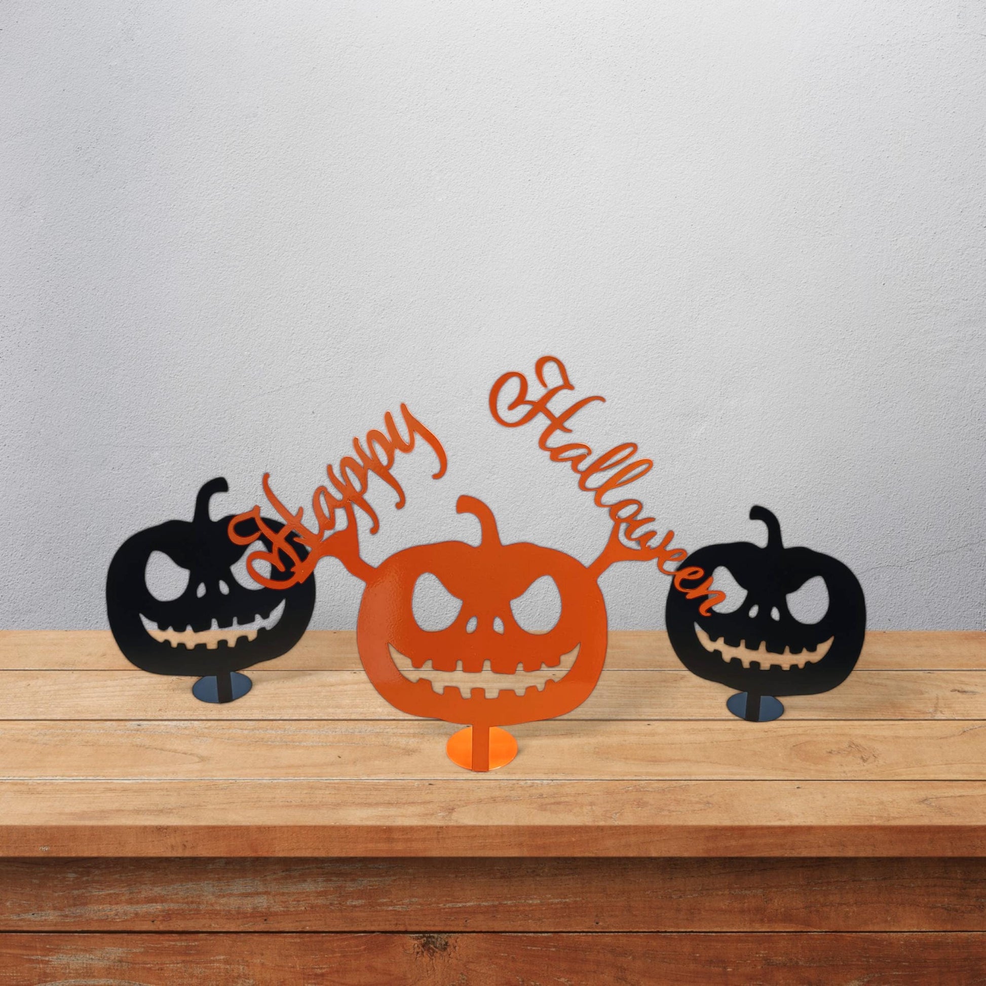 Custom Metal Jack-O-Lantern Desktop Ornament | Halloween Pumpkin Decor | Spooky Tabletop Decoration | Personalized Halloween Centerpiece