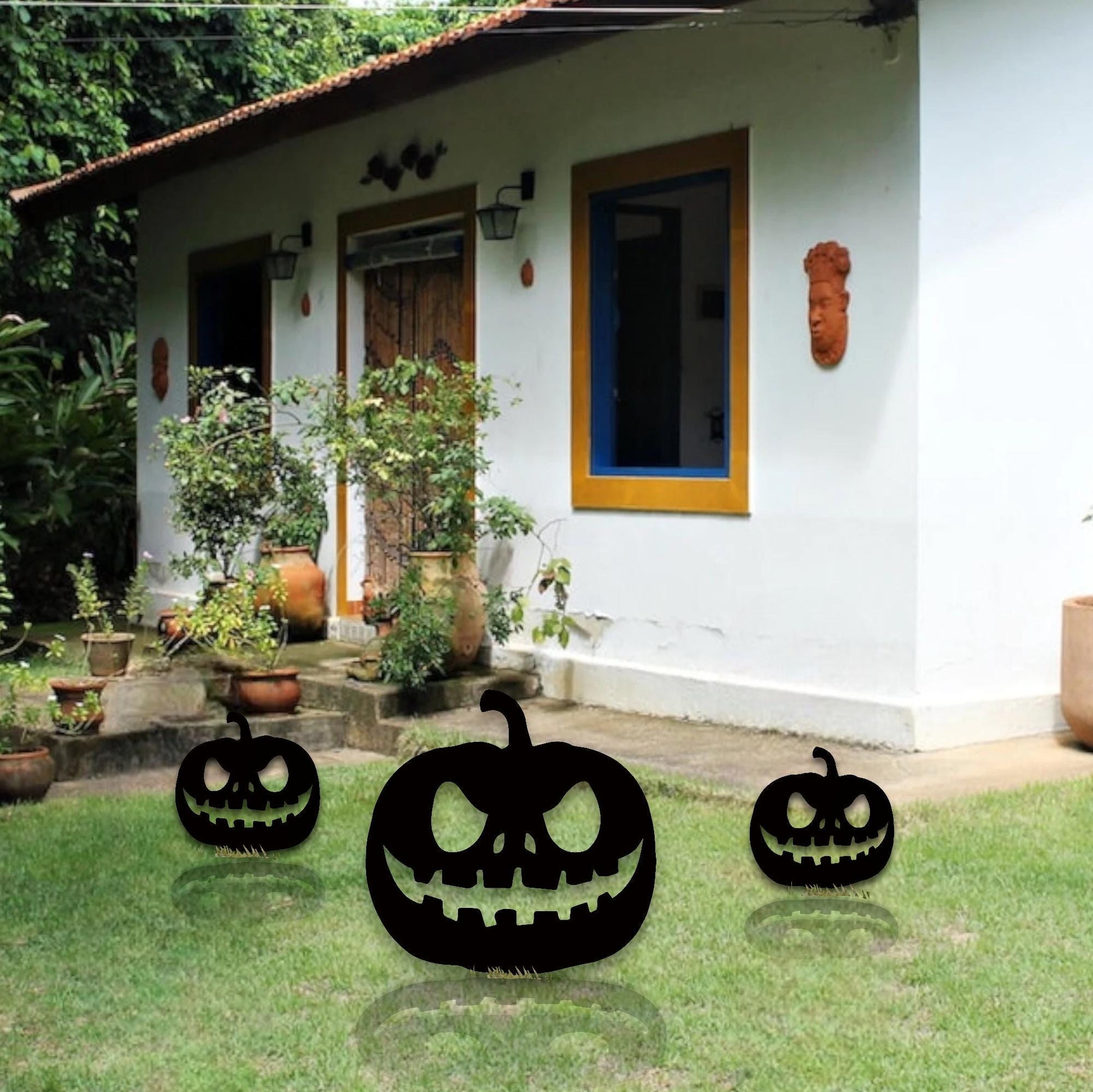 Pumpkin Metal Sign with Stake, Custom Halloween Outdoor Decorations, Halloween Signs, Halloween Gift