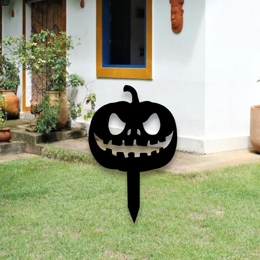 Pumpkin Metal Sign with Stake, Custom Halloween Outdoor Decorations, Halloween Signs, Halloween Gift, Color Options