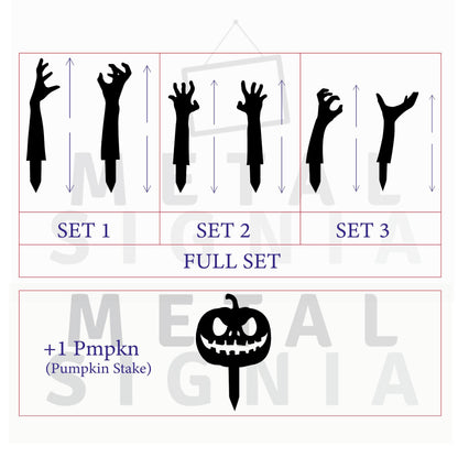 Zombie Hands Metal Decor and Pumpkin Stake, Metal Halloween Yard Stakes, Halloween Zombie Decor, Halloween Decor, Halloween Garden Sign