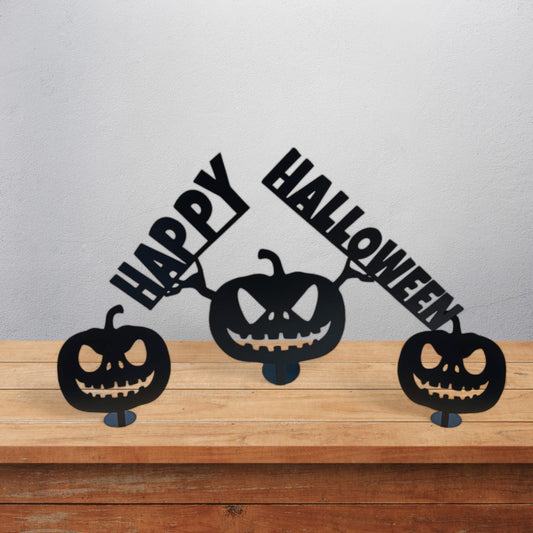 Custom Metal Jack O Lantern Desktop, Personalized Halloween Pumpkin Sign, Spooky Desk Decor, Metal Pumpkin Office Art, Pumpkin tabletop