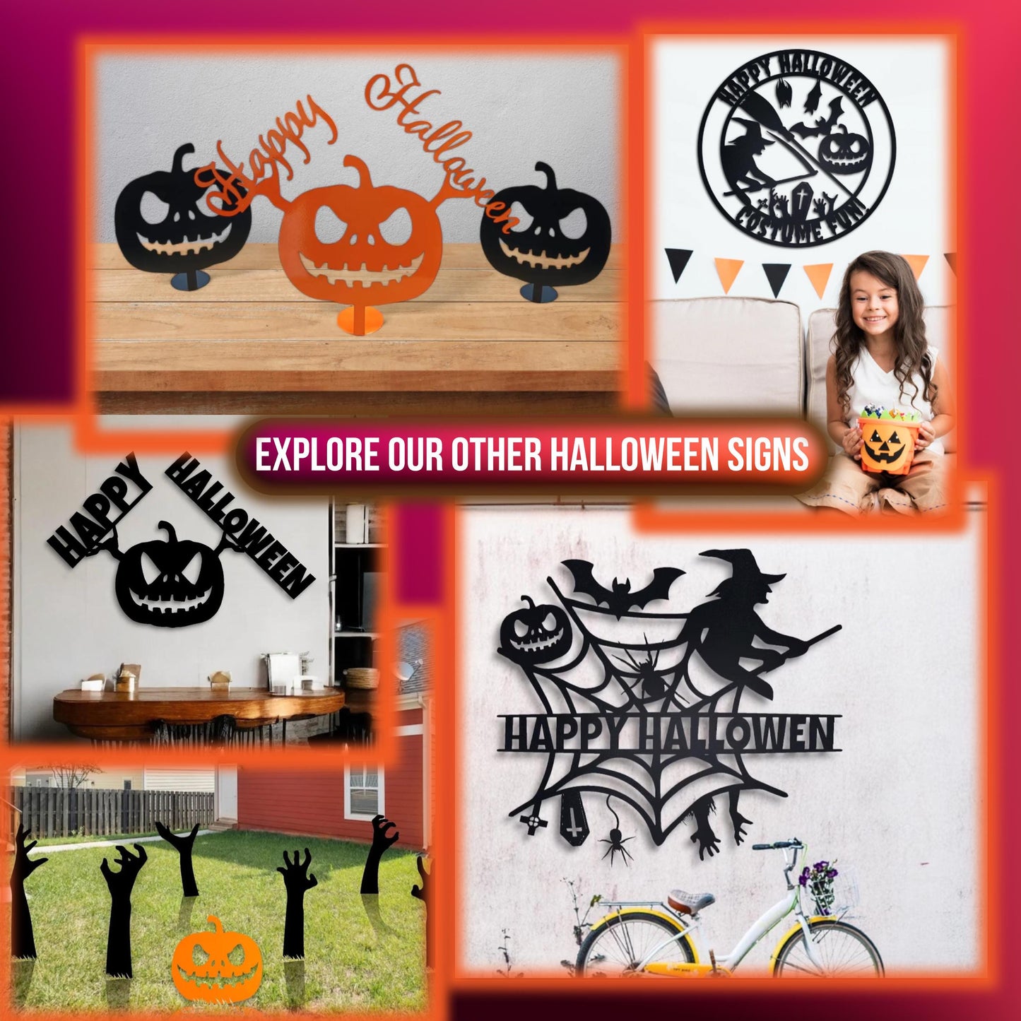 Zombie Hands Metal Halloween Decor, Metal Halloween Yard Stakes, Halloween Sign, Halloween Garden Signs, Halloween Outdoor Sign