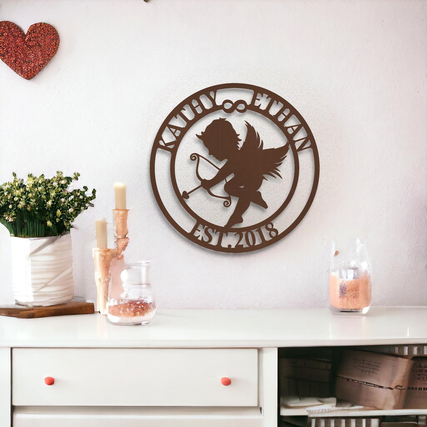 Custom Valentines Day Gift, Personalized Metal Wall Art, Gift for Wife, Boyfriend Girlfriend Gift, Wedding Gift, Established Love Sign