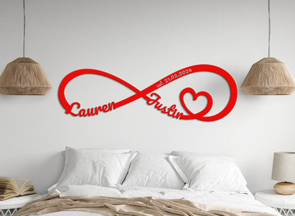 Infinity Symbol Metal Sign, Valentines Day Gift, Custom Heart Infinity Sign, Anniversary Wedding Fiance Girlfriend Wife Gift, Couple Gifts
