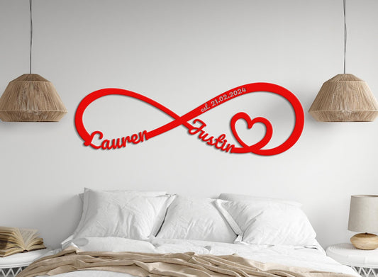 Infinity Symbol Metal Sign, Valentines Day Gift, Custom Heart Infinity Sign, Anniversary Wedding Fiance Girlfriend Wife Gift, Couple Gifts