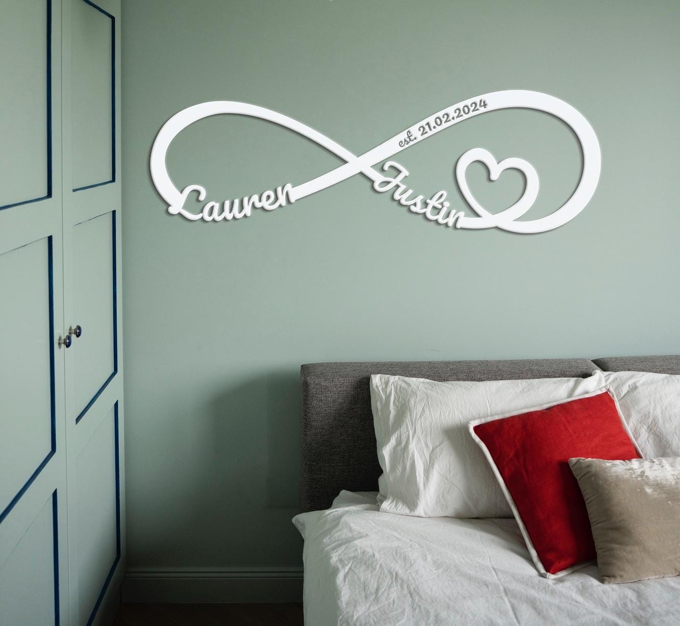 Infinity Symbol Metal Sign, Valentines Day Gift, Custom Heart Infinity Sign, Anniversary Wedding Fiance Girlfriend Wife Gift, Couple Gifts