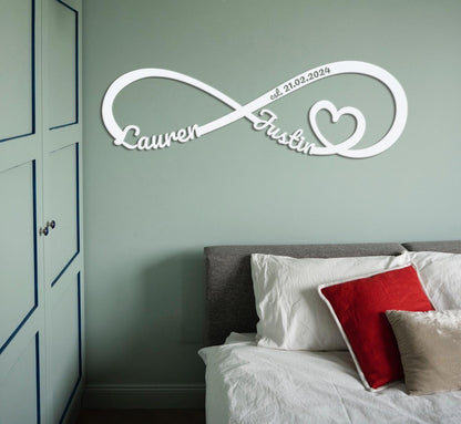 Infinity Symbol Metal Sign, Valentines Day Gift, Custom Heart Infinity Sign, Anniversary Wedding Fiance Girlfriend Wife Gift, Couple Gifts