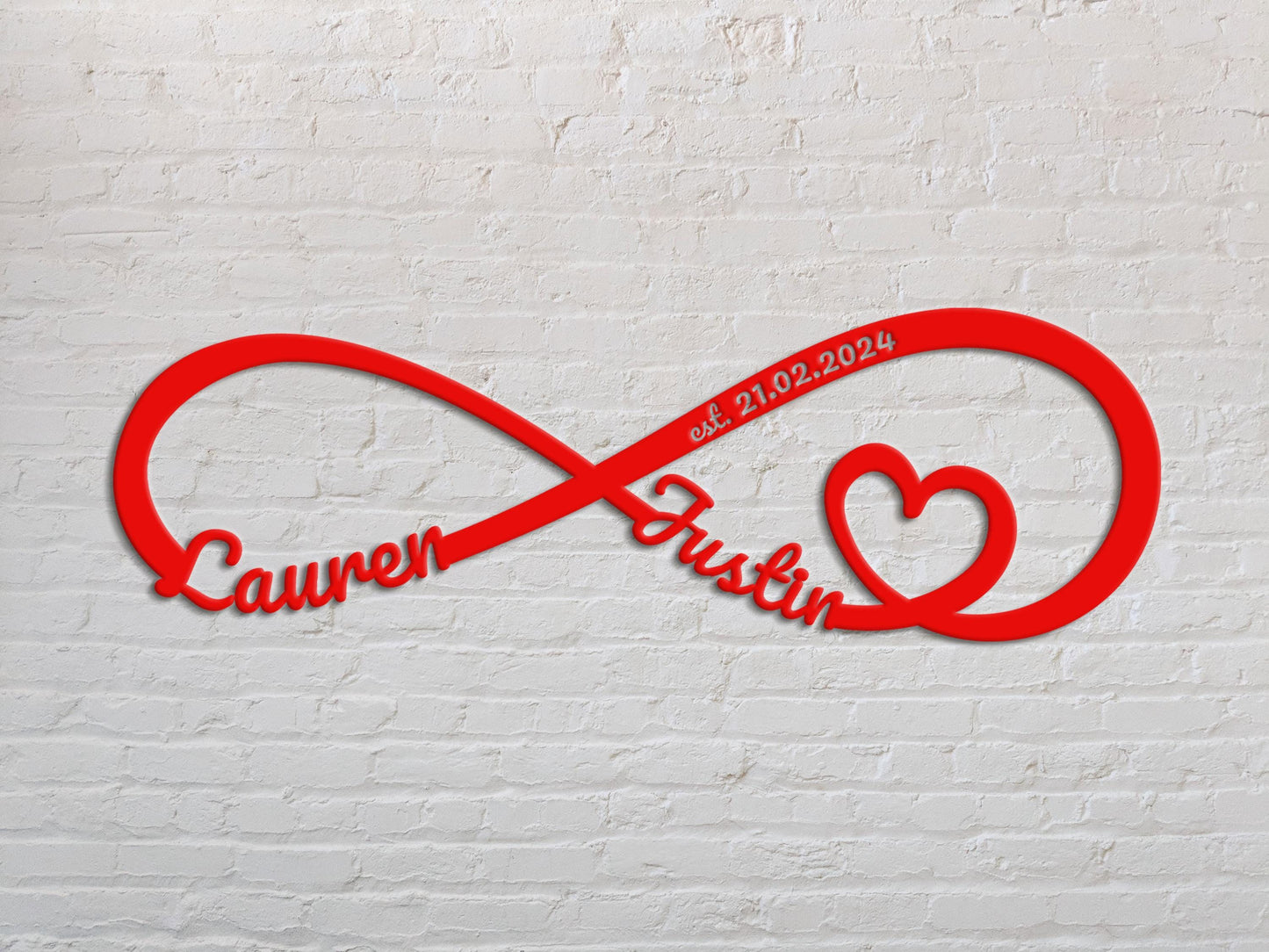 Infinity Symbol Metal Sign, Valentines Day Gift, Custom Heart Infinity Sign, Anniversary Wedding Fiance Girlfriend Wife Gift, Couple Gifts