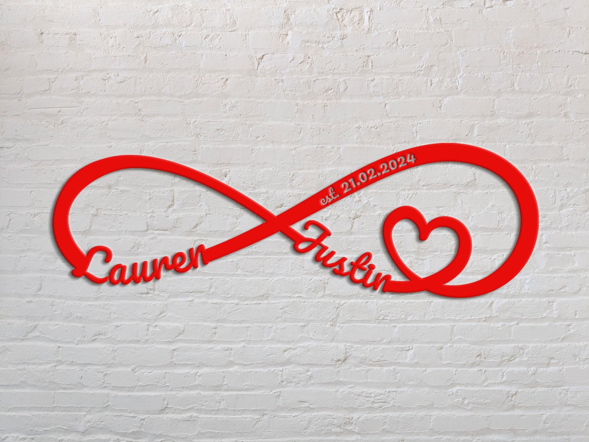 Infinity Symbol Metal Sign, Valentines Day Gift, Custom Heart Infinity Sign, Anniversary Wedding Fiance Girlfriend Wife Gift, Couple Gifts