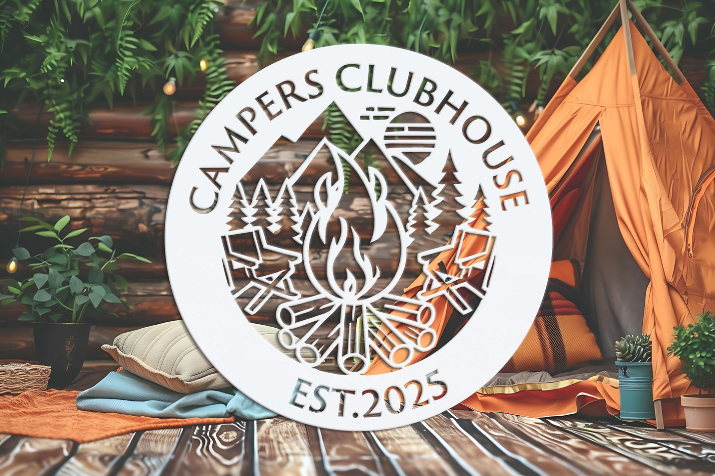 Custom Camping Metal Sign, Personalized Camping Outdoor Deco, Campfire Sign, Campsite Sign, Camper Decor, Fire Pit Sign, Metal Wall Art