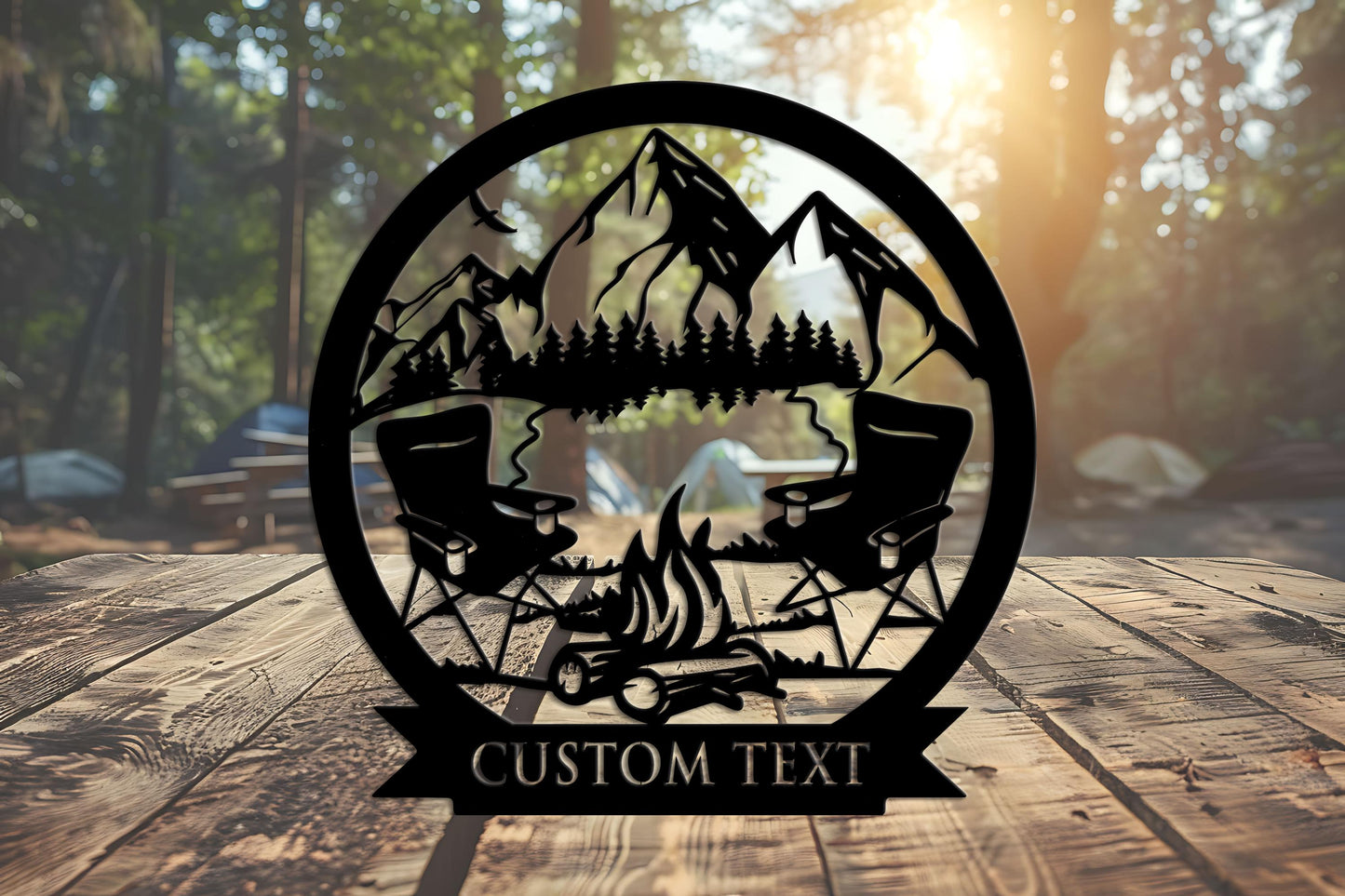Custom Campfire Metal Wall Art, Camping Sign, Campsite Sign, Camper Decor, Fire Pit Sign, Metal Sign, Custom Camping Outdoor Deco