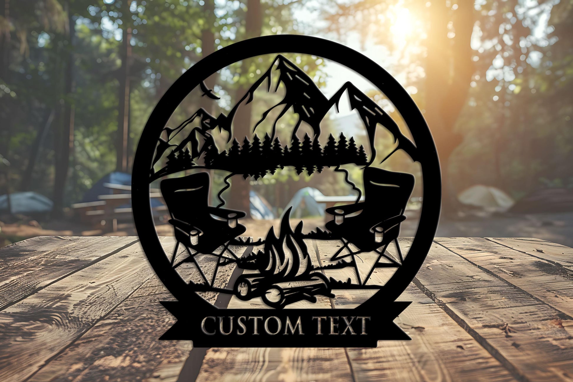 Custom Campfire Metal Wall Art, Camping Sign, Campsite Sign, Camper Decor, Fire Pit Sign, Metal Sign, Custom Camping Outdoor Deco