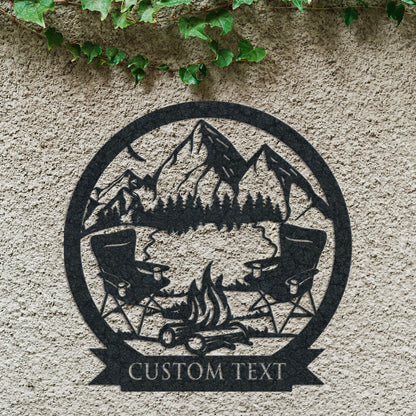 Custom Campfire Metal Wall Art, Camping Sign, Campsite Sign, Camper Decor, Fire Pit Sign, Metal Sign, Custom Camping Outdoor Deco