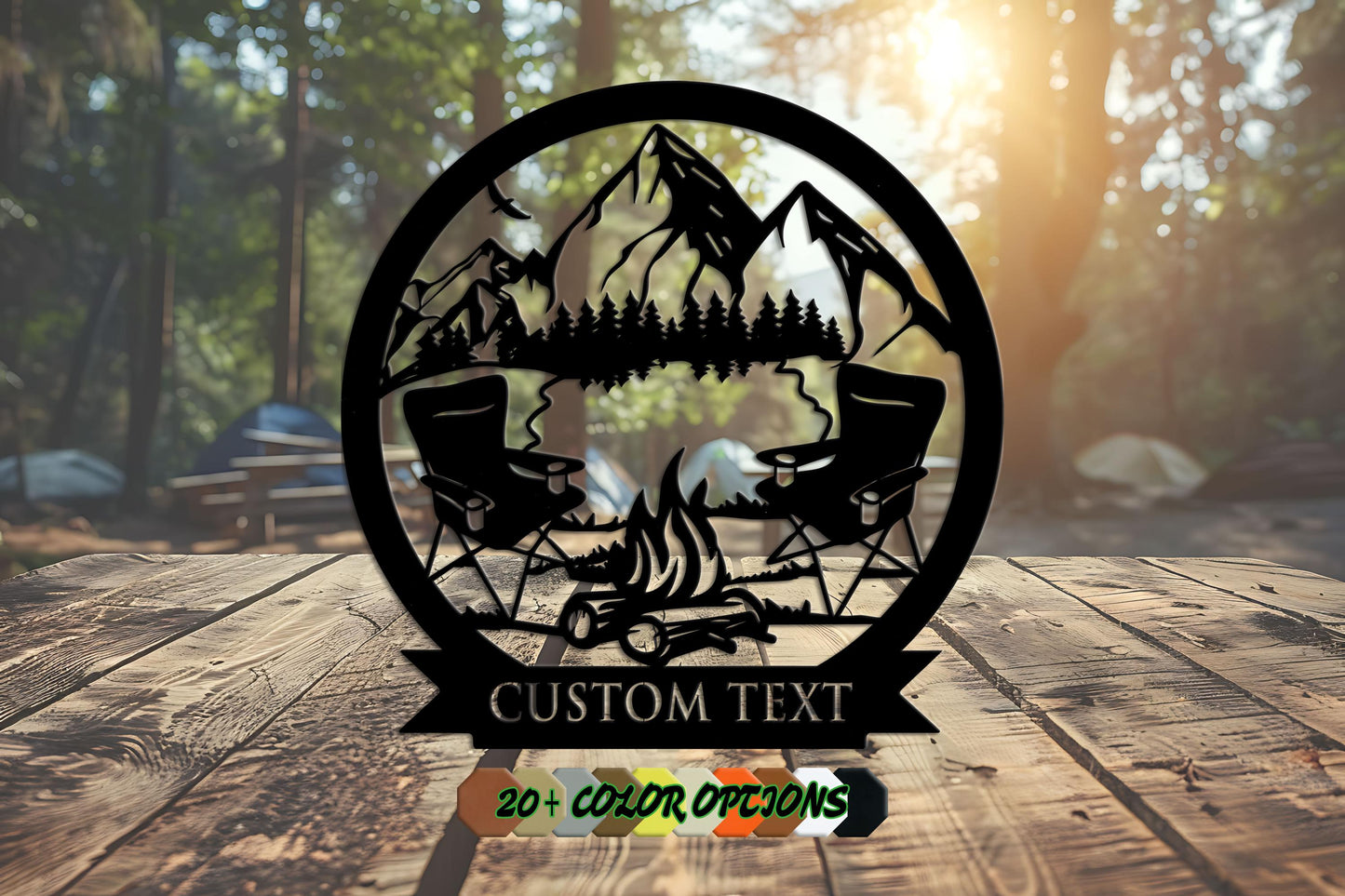 Custom Campfire Metal Wall Art, Camping Sign, Campsite Sign, Camper Decor, Fire Pit Sign, Metal Sign, Custom Camping Outdoor Deco