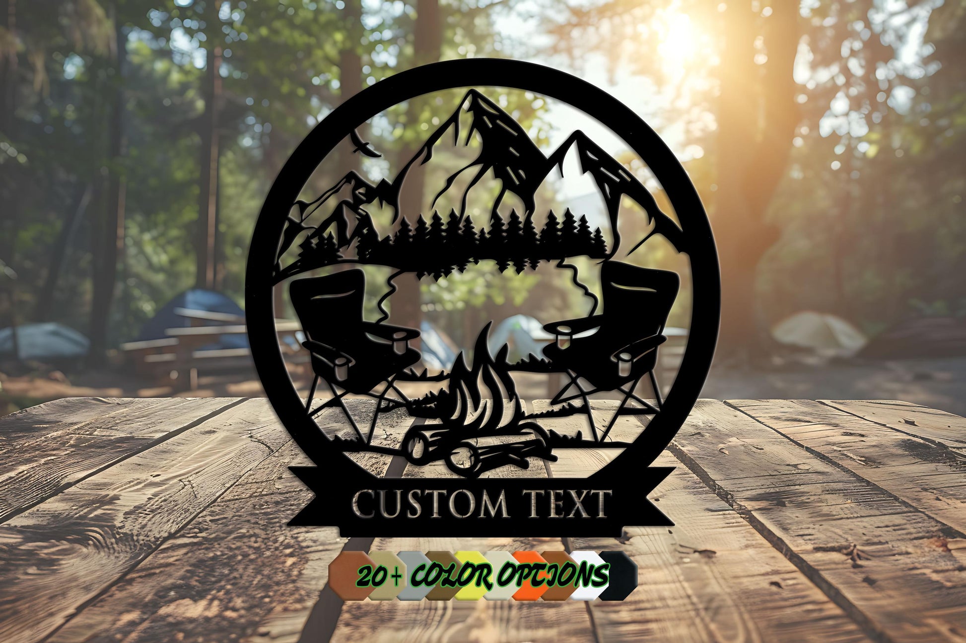 Custom Campfire Metal Wall Art, Camping Sign, Campsite Sign, Camper Decor, Fire Pit Sign, Metal Sign, Custom Camping Outdoor Deco