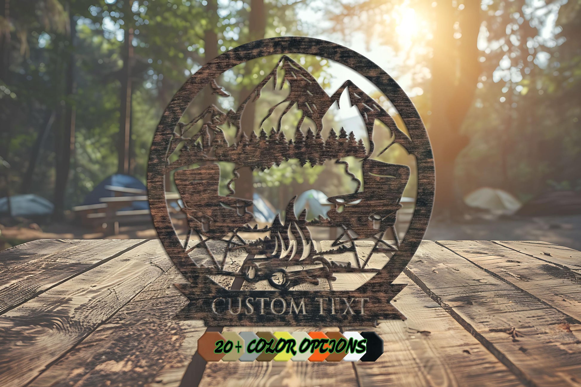 Custom Campfire Metal Wall Art, Camping Sign, Campsite Sign, Camper Decor, Fire Pit Sign, Metal Sign, Custom Camping Outdoor Deco