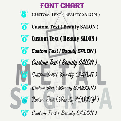Personalized Hair Dresser Metal Sign, Custom Hair Stylist Name Sign, Woman Face Beauty Center Metal Wall Decor, Barber Shop Store Sign