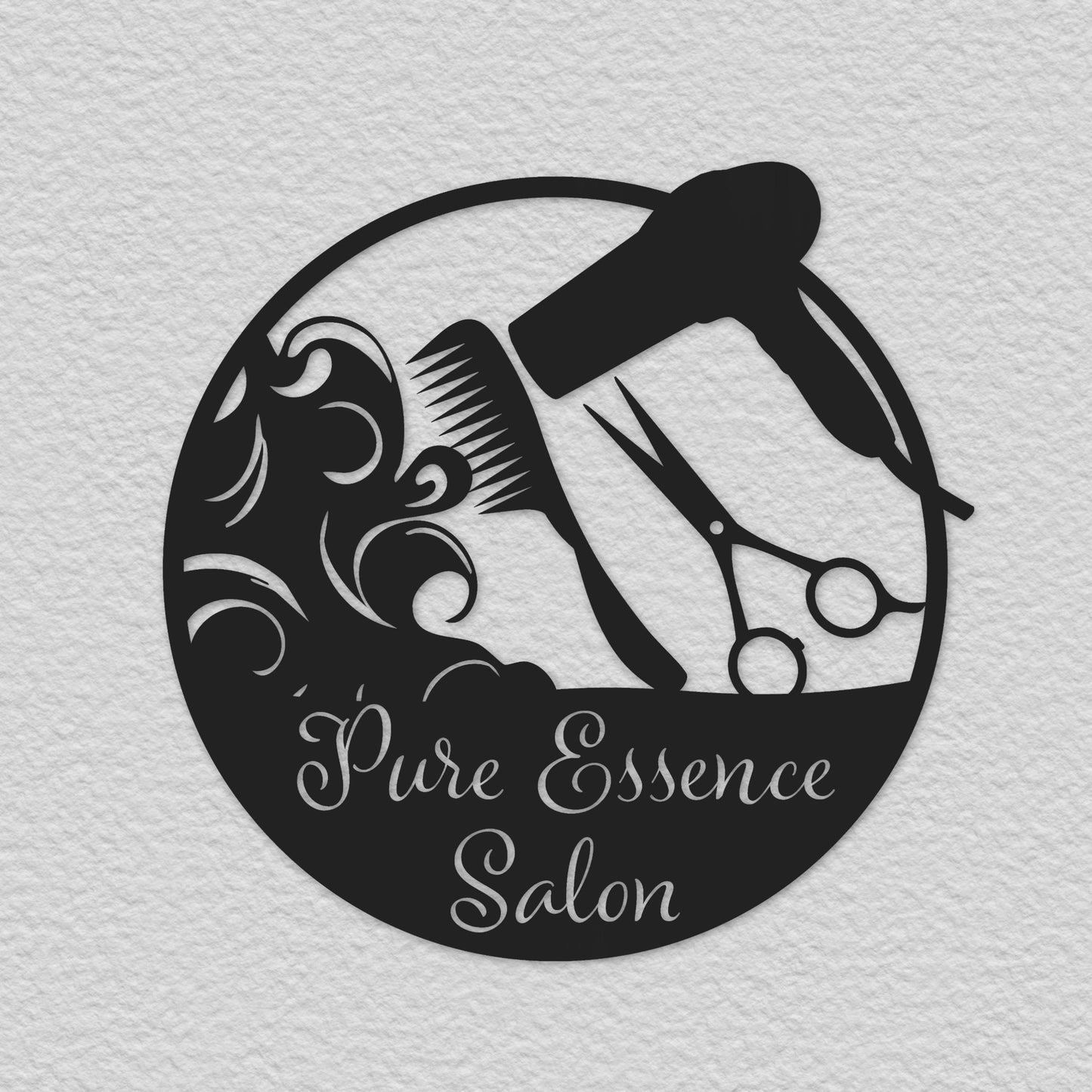 Personalized Hair Dresser Metal Sign, Custom Hair Stylist Name Sign, Woman Face Beauty Center Metal Wall Decor, Barber Shop Store Sign