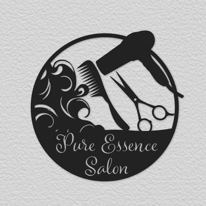 Personalized Hair Dresser Metal Sign, Custom Hair Stylist Name Sign, Woman Face Beauty Center Metal Wall Decor, Barber Shop Store Sign
