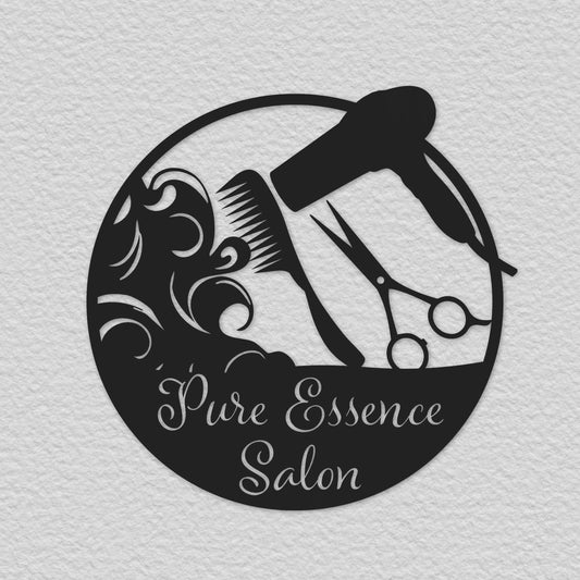 Personalized Hair Dresser Metal Sign, Custom Hair Stylist Name Sign, Woman Face Beauty Center Metal Wall Decor, Barber Shop Store Sign