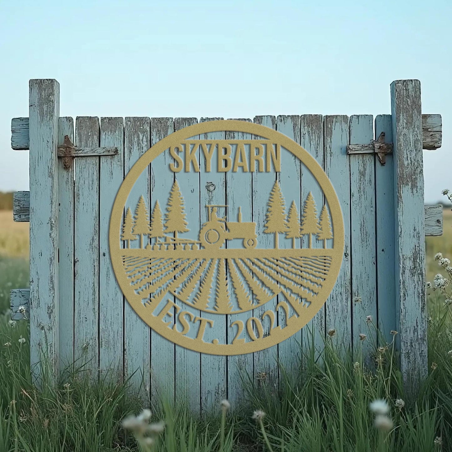 Custom Metal Farm Sign, Personalized Ranch Barn Name Sign, Farmer Gift, Farmhouse Tractor Decor, Large Farm Sign, Logo Available