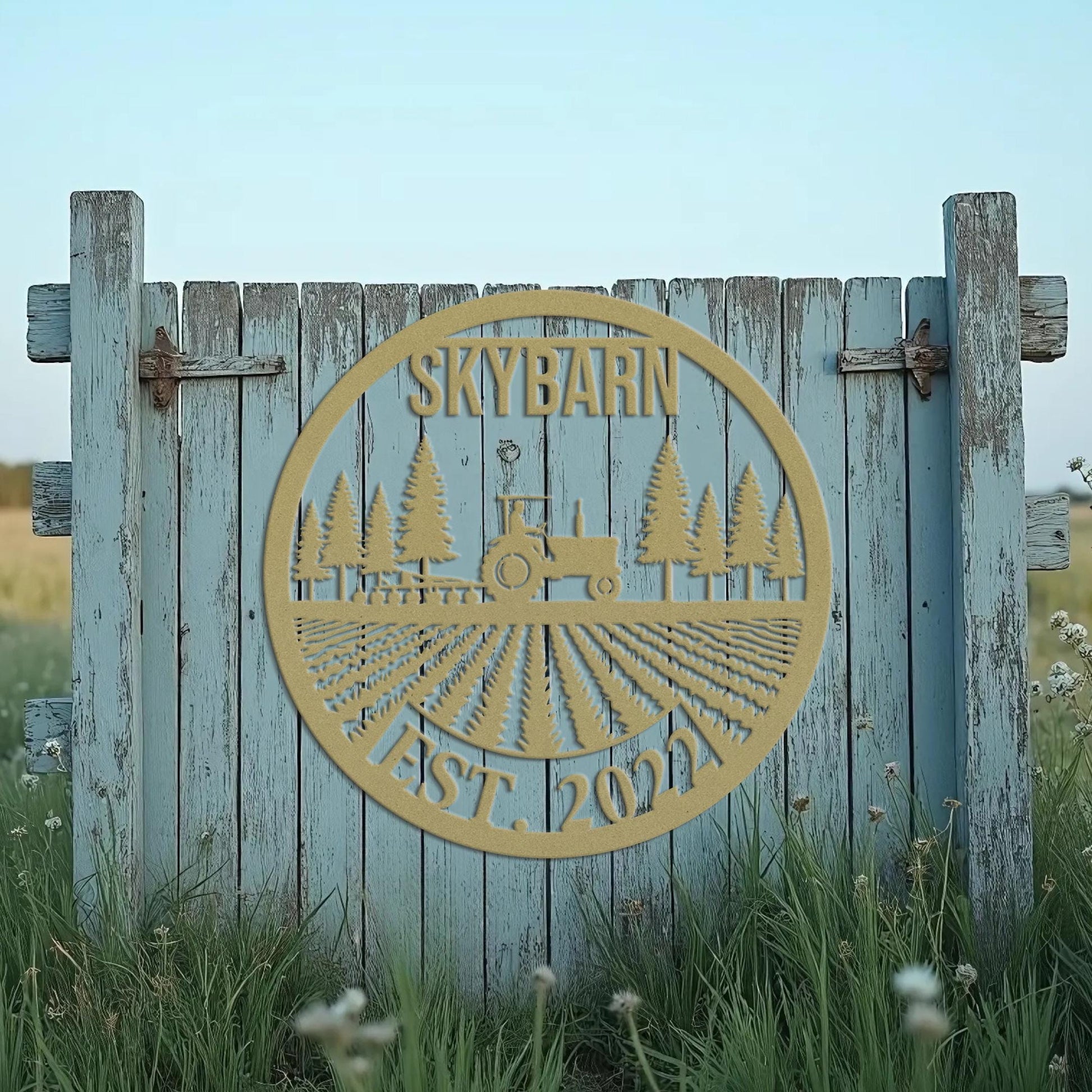 Custom Metal Farm Sign, Personalized Ranch Barn Name Sign, Farmer Gift, Farmhouse Tractor Decor, Large Farm Sign, Logo Available