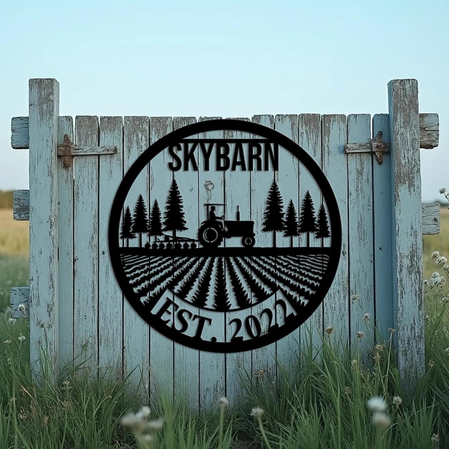 Custom Metal Farm Sign, Personalized Ranch Barn Name Sign, Farmer Gift, Farmhouse Tractor Decor, Large Farm Sign, Logo Available
