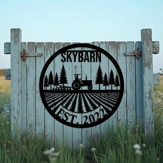 Custom Metal Farm Sign, Personalized Ranch Barn Name Sign, Farmer Gift, Farmhouse Tractor Decor, Large Farm Sign, Logo Available