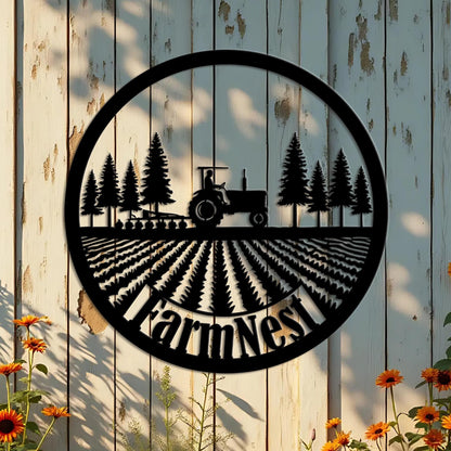 Personalized Metal Farm Sign, Ranch Barn Sign, Custom Name Text , Farmer Gift, Farmhouse Tractor Decor, Large Farm Sign, Small Business Sign