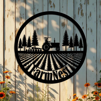 Personalized Metal Farm Sign, Ranch Barn Sign, Custom Name Text , Farmer Gift, Farmhouse Tractor Decor, Large Farm Sign, Logo Available