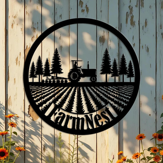 Personalized Metal Farm Sign, Ranch Barn Sign, Custom Name Text , Farmer Gift, Farmhouse Tractor Decor, Large Farm Sign, Logo Available