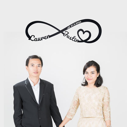 Infinity Symbol Metal Sign, Valentines Day Gift, Custom Heart Infinity Sign, Anniversary Wedding Fiance Girlfriend Wife Gift, Couple Gifts
