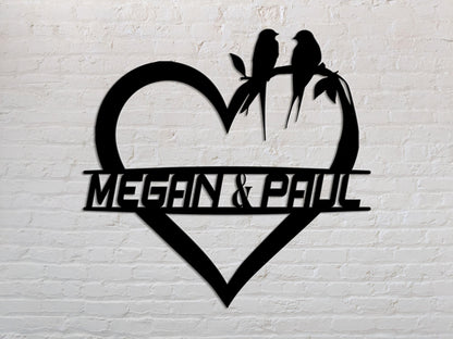 Personalized Heart Metal Wall Art, Valentines Day Gift, Perfect Gift for the Couples, Anniversary Wedding Fiance Girlfriend Wife Gift