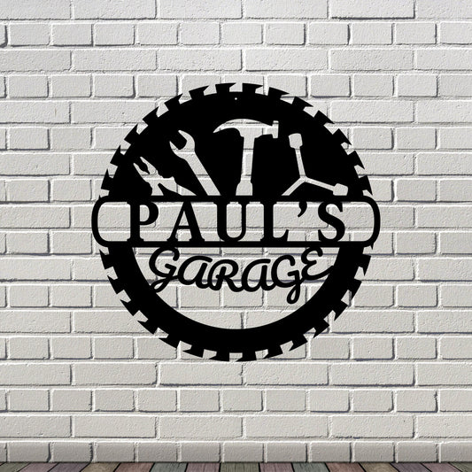 Custom Metal Garage Sign, Personalized Workshop Sign, Outdoor Sign, Waterproof Store Sign, Dad Man Cave, Garage Entrance Decor, Gift for Dad