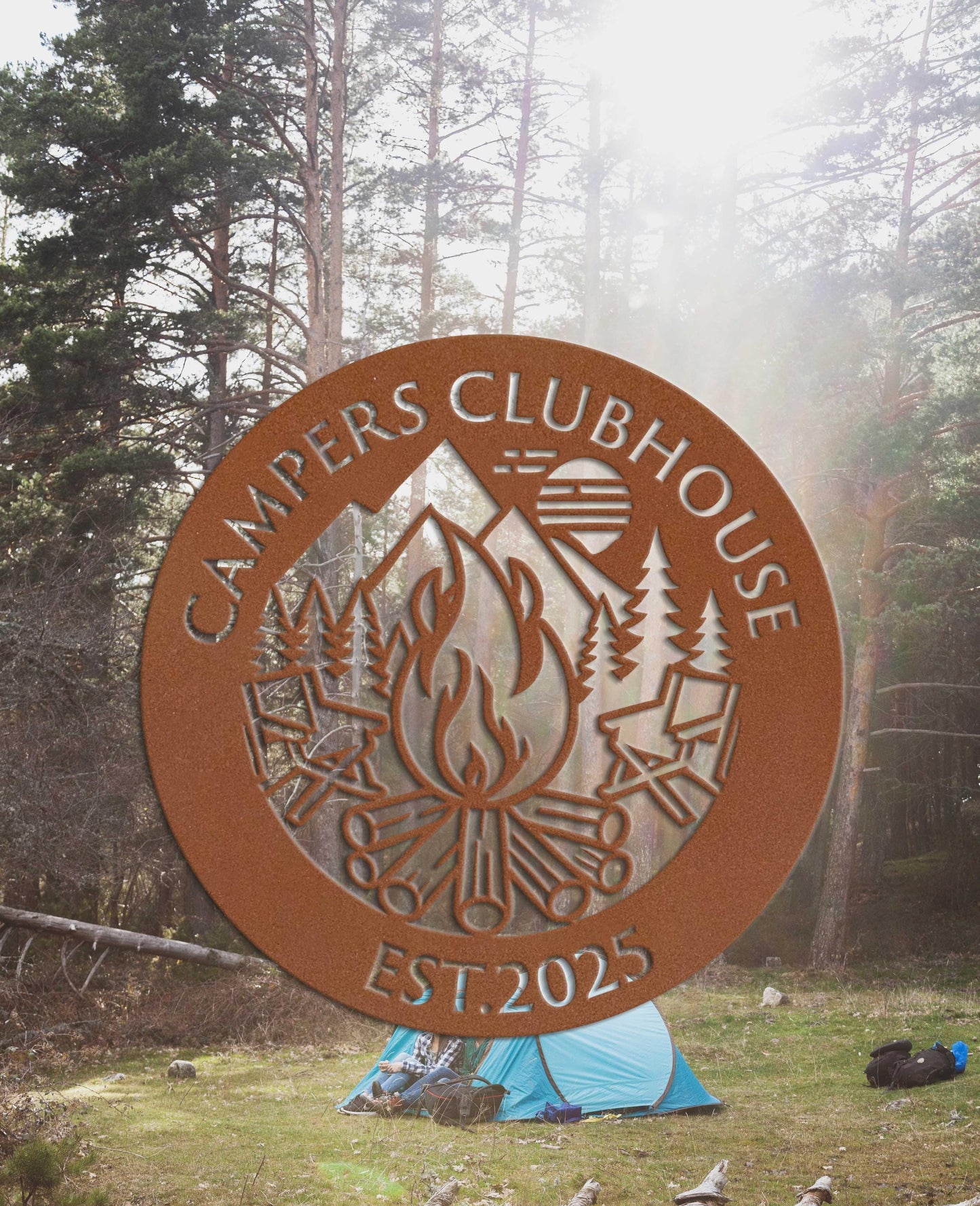 Custom Camping Metal Sign, Personalized Camping Outdoor Deco, Campfire Sign, Campsite Sign, Camper Decor, Fire Pit Sign, Metal Wall Art