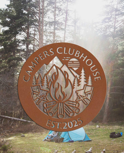 Custom Camping Metal Sign, Personalized Camping Outdoor Deco, Campfire Sign, Campsite Sign, Camper Decor, Fire Pit Sign, Metal Wall Art
