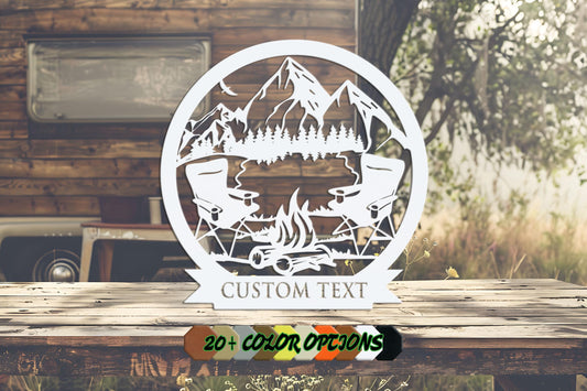 Custom Campfire Metal Wall Art, Camping Sign, Campsite Sign, Camper Decor, Fire Pit Sign, Metal Sign, Custom Camping Outdoor Deco