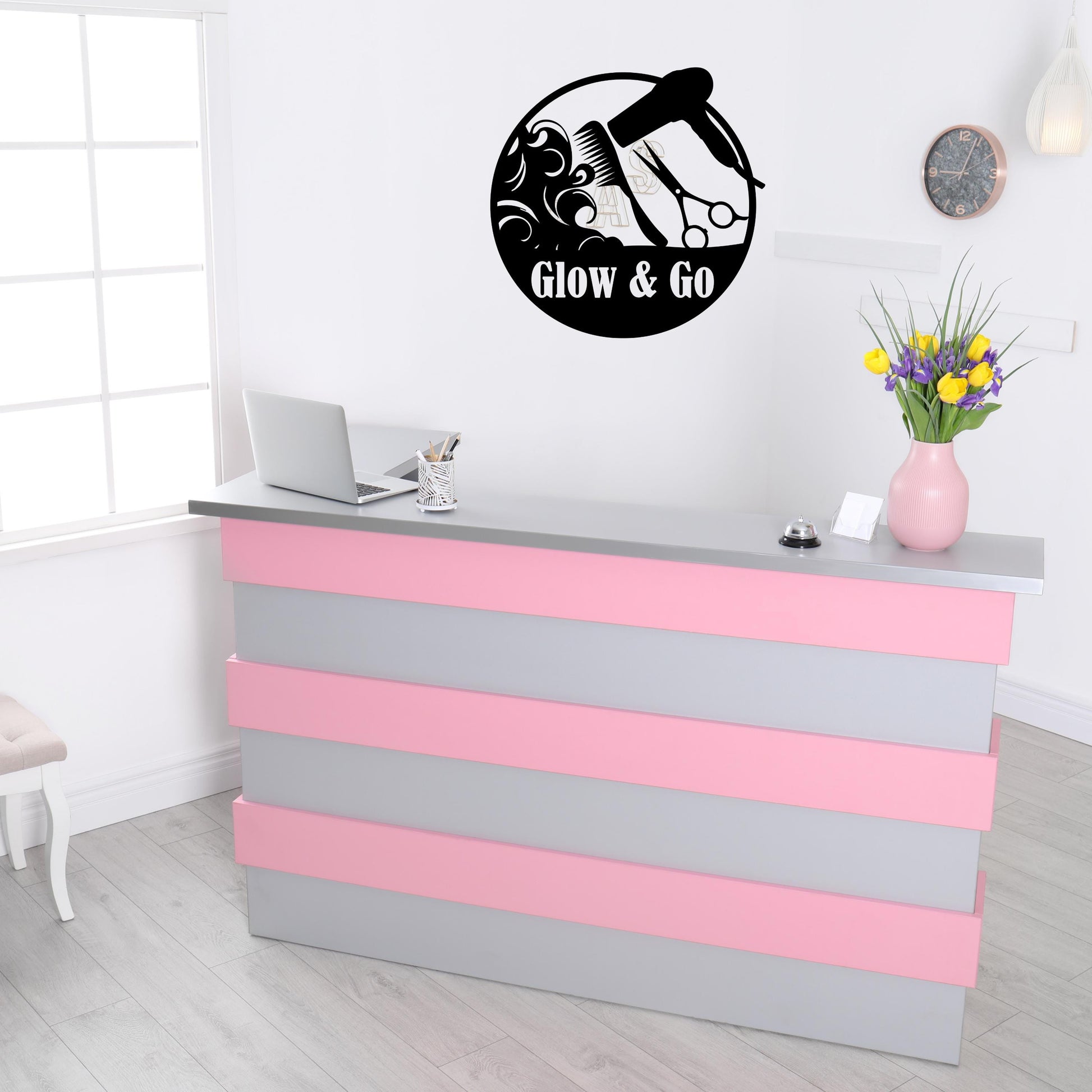 Personalized Hair Dresser Metal Sign, Custom Hair Stylist Name Sign, Woman Face Beauty Center Metal Wall Decor, Barber Shop Store Sign