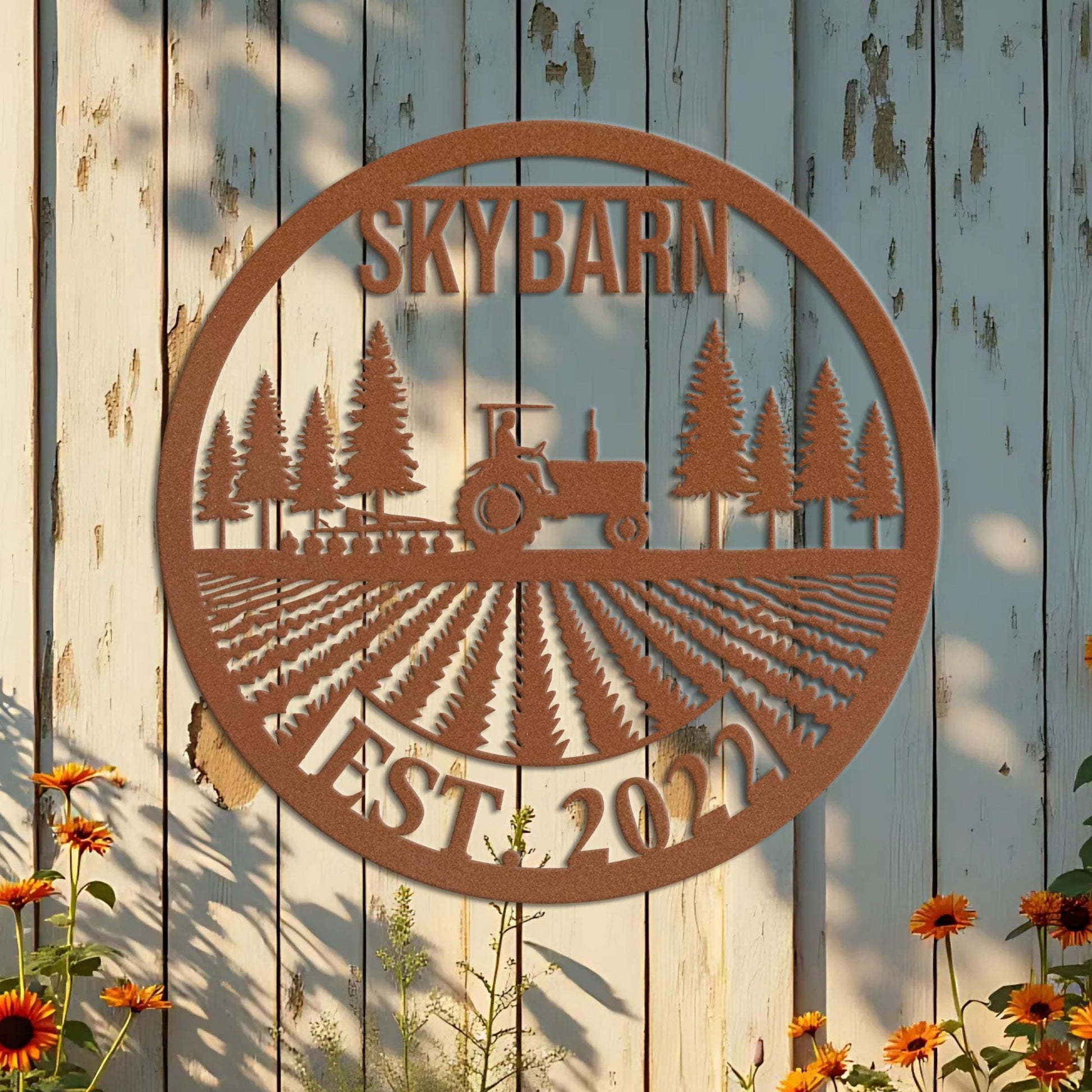 Custom Metal Farm Sign, Personalized Ranch Barn Name Sign, Farmer Gift, Farmhouse Tractor Decor, Large Farm Sign, Logo Available