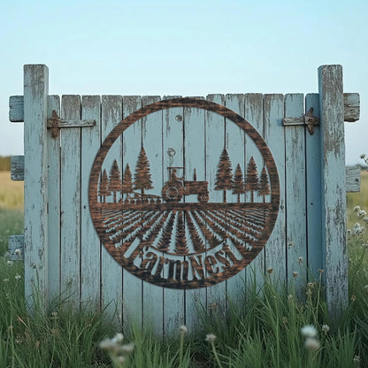 Personalized Metal Farm Sign, Ranch Barn Sign, Custom Name Text , Farmer Gift, Farmhouse Tractor Decor, Large Farm Sign, Logo Available