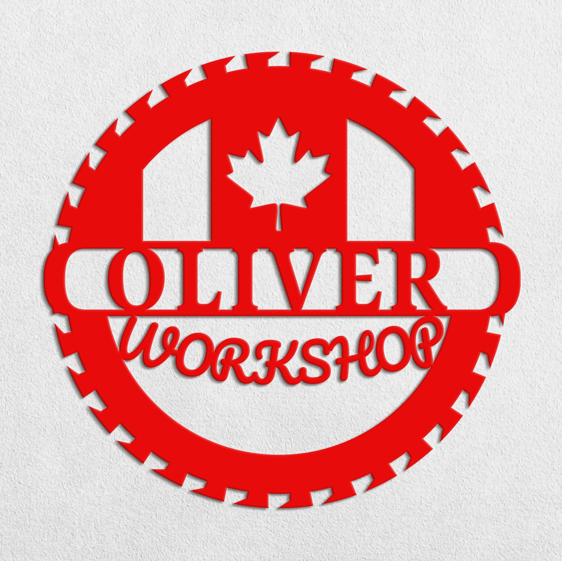 Custom Metal Workshop Sign with Canada Flag, Canadian Flag Garage Sign, Canada Symbol Sign, Gift for Dad Grandpa, Gift for Canadian