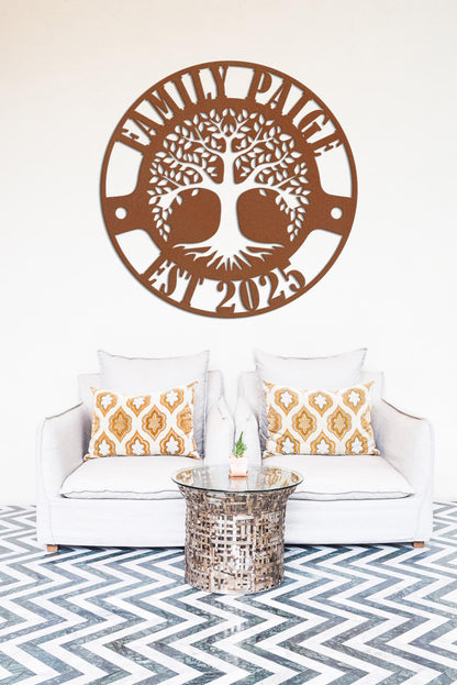 Personalized Tree of Life Metal Wall Art, Mothers Day Gift, Custom Family Name Sign, Tree of Life Wall Decor, Gift for Couple, Parents Gift